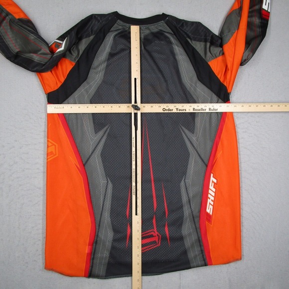 Shift Racing Motocross Jersey Mens XL Orange Black Grey Long Sleeve 02045 - Picture 6 of 9